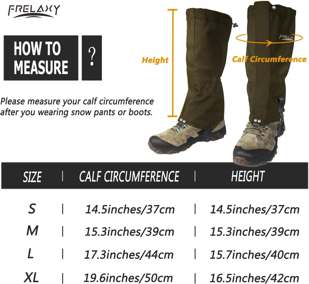 Frelaxy Leg Gaiters Ultra HIGH-Performance Hunting Gaiters Hiking Gaiters