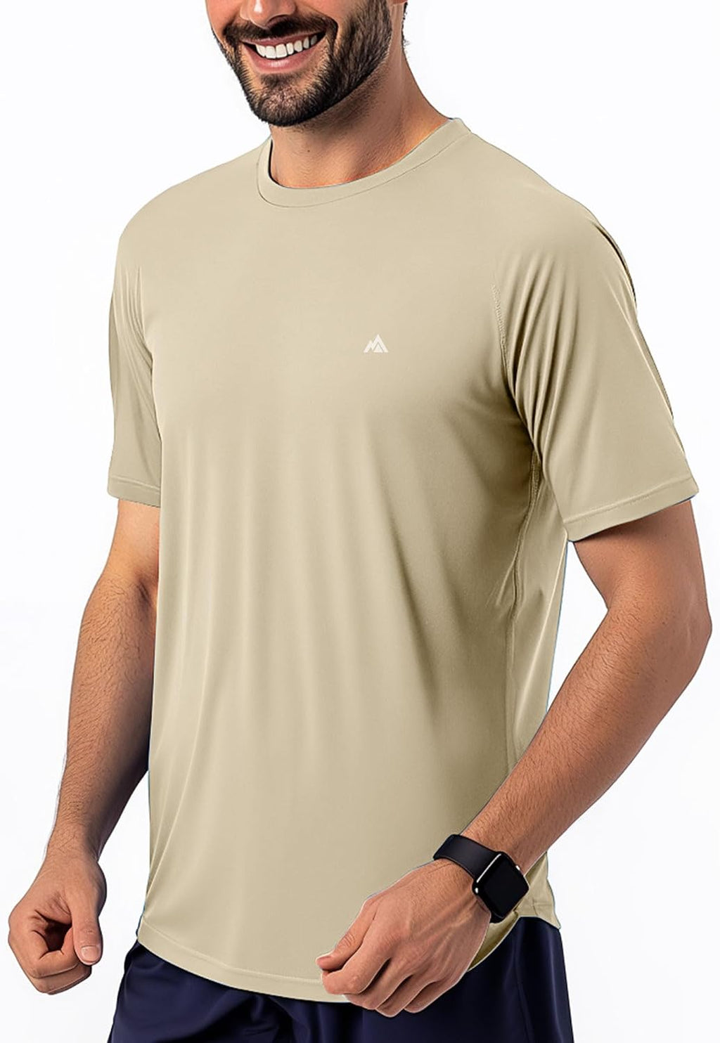 Men's Instant Cooling Crew Neck T-Shirt for Hot Weather