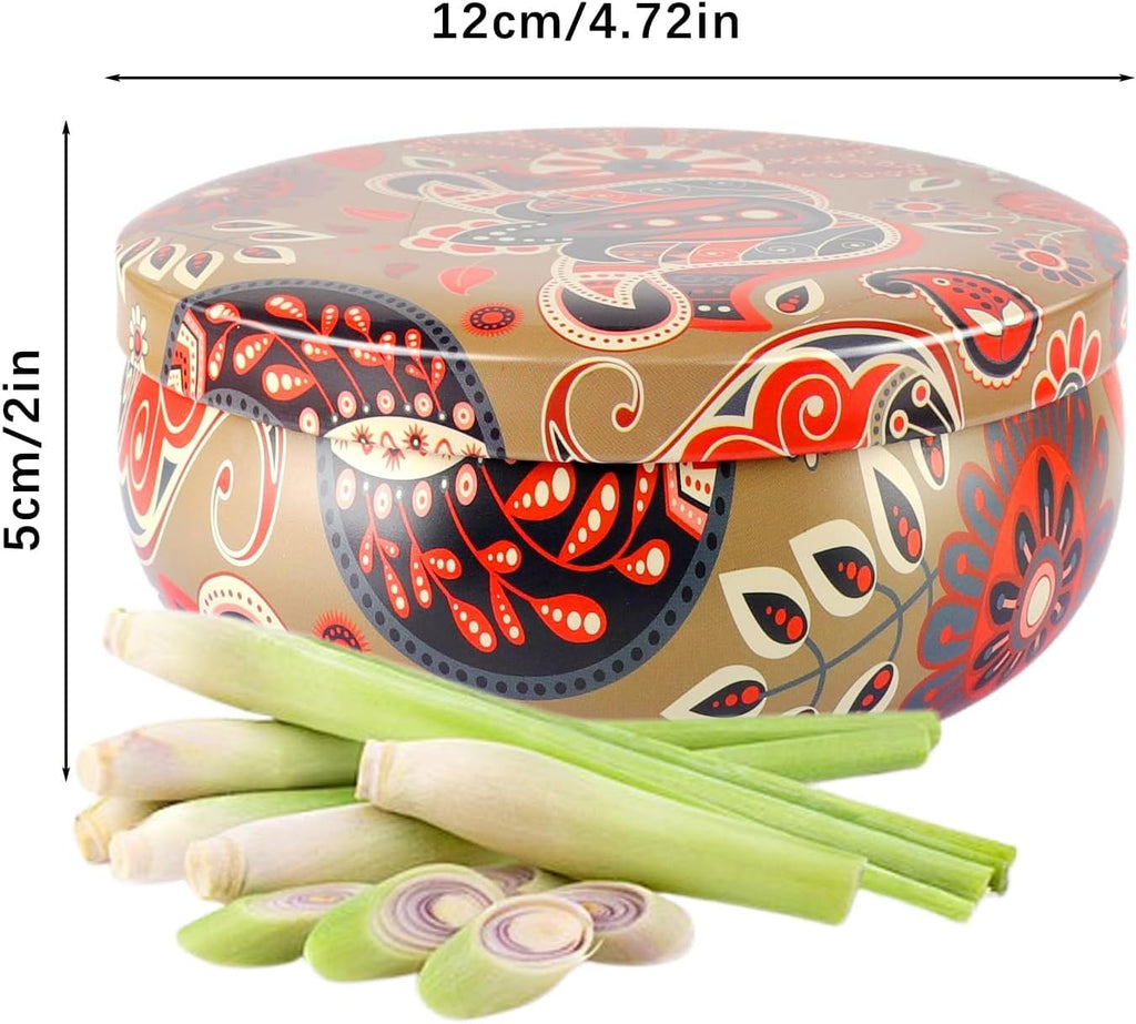 Set of 4 Large 13.5 oz Scented Citronella Candles Outdoor, Natural Soy Wax Floral Tin Candles with Cotton Wicks, Smokeless & Dripless for Patio Garden Camping, Summer Housewarming Gift