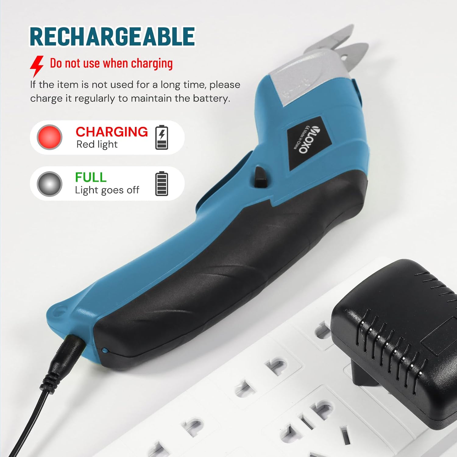 VLOXO Cordless Electric Scissors Super Scissors with 2 Types of Blades