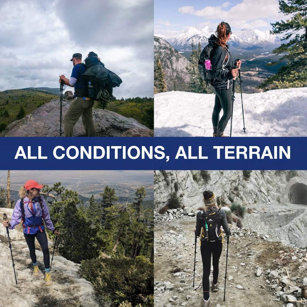 Montem Ultra Light Trekking, Walking, and Hiking Poles, 2-Pack | Collapsible, Lightweight, Quick Locking, Weather-Resistant, Ultra Durable