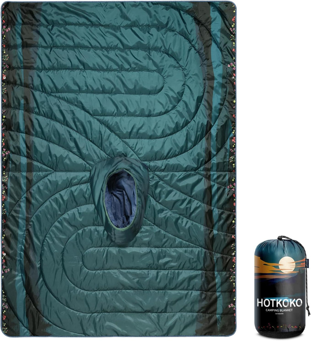 Poncho Blanket Outdoor Wearable Camping Blanket Hoodie Waterproof
