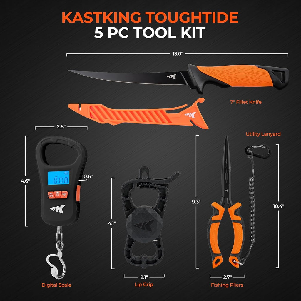 KastKing ToughTide 5pc Fishing Tool Kit, Fishing Gear and Gifts for Men