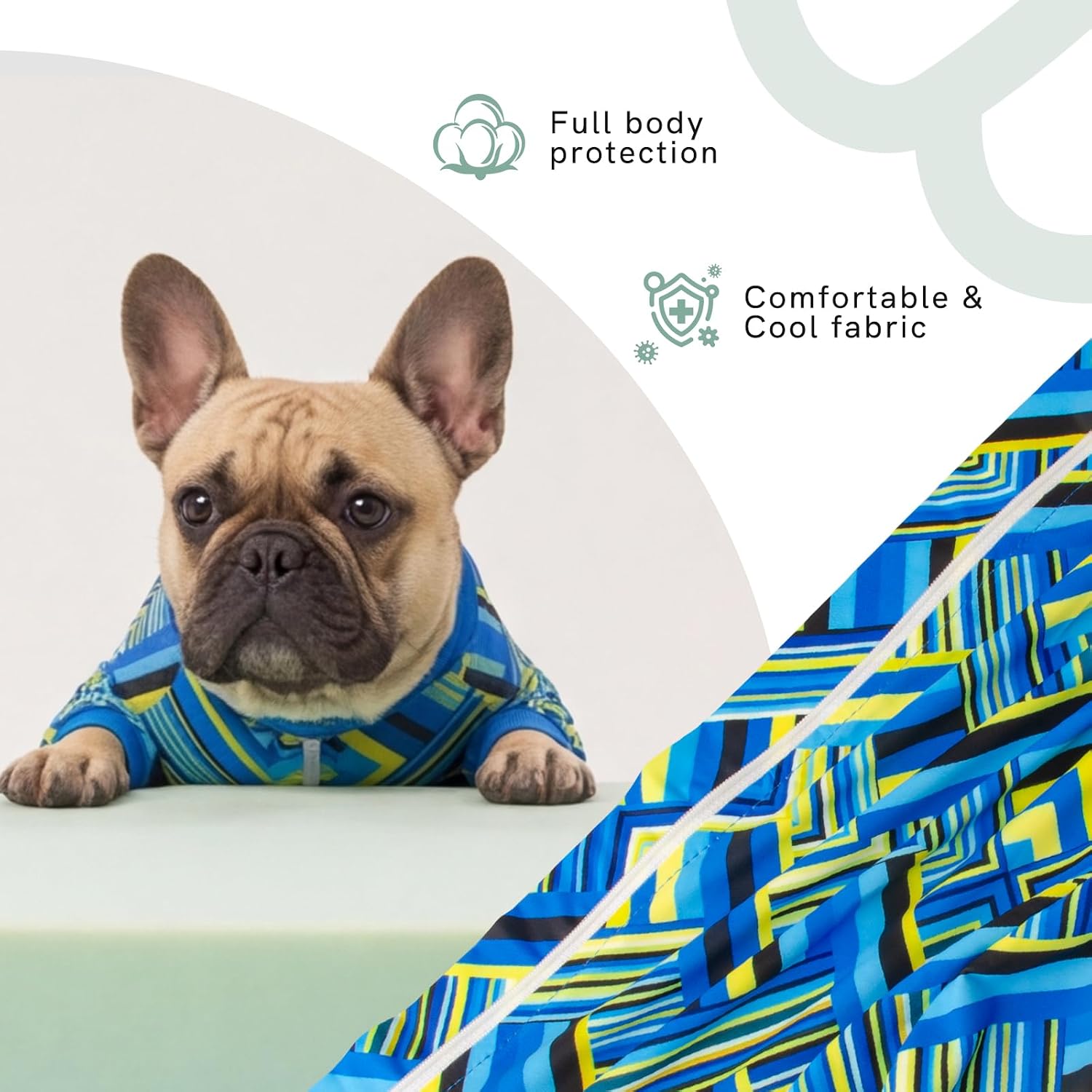 Dog Anxiety Relief Pajamas, Dog Sun Protection UV Shirt for Medium Small Large Dogs, Breathable UPF 50+ Pet Clothes for Outdoor, Travel, Beach Gear