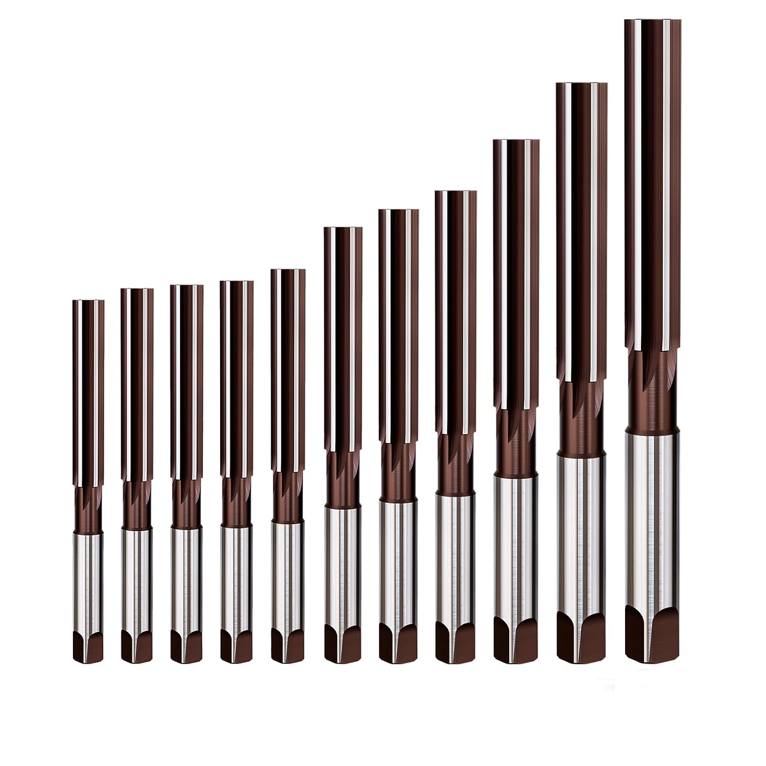 11PCS Hand Reamer Set H8 Straight Slot Reamer,Metric Reaming Drill Bit for Metal,DRINYOUNG (11PCS：3mm-20mm)