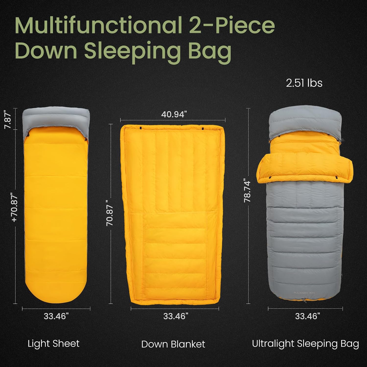 ATEPA Down Sleeping Bag, 650FP / 700FP Recycled, 3-Season