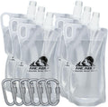 Ancable 1L Hiking Collapsible Water Bottles, 6-Pack 33OZ BPA-Free Foldable Backpacking Water Bottle for Travel Camping Hiking