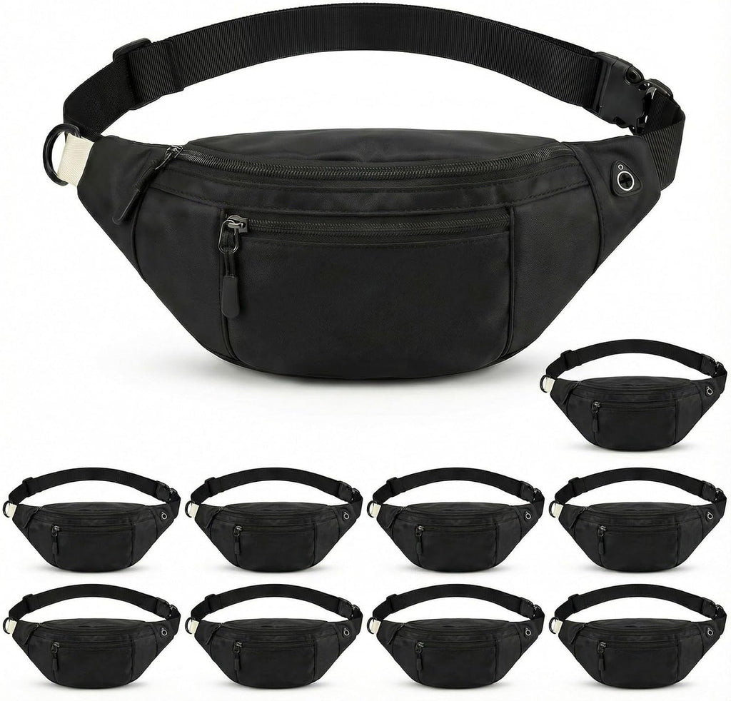 10 Pack Light Green Fanny Packs Bulk for Men and Women, Crossbody Waist Bag