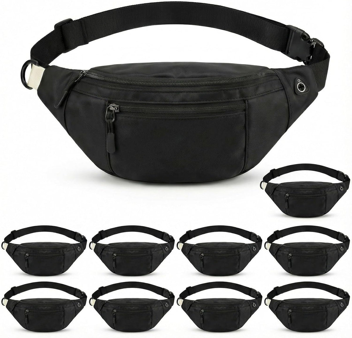 10 Pack Light Green Fanny Packs Bulk for Men and Women, Crossbody Waist Bag