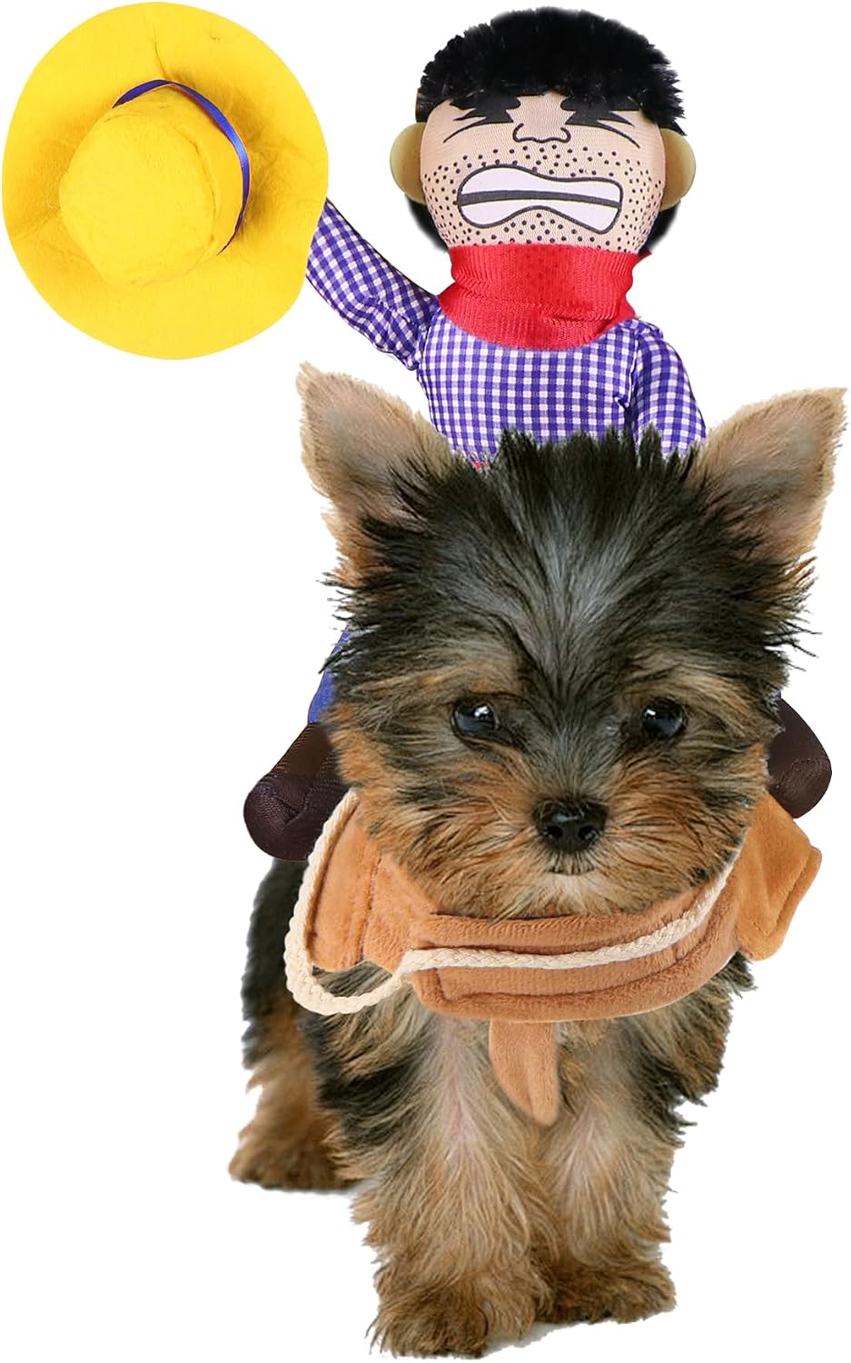 GOYOSWA Dog Cowboy Costume, Dog Halloween Costumes Cowboy Rider Dog Costume Funny Dog Costume for Small Medium Large X-Large Dogs (XX-Large)
