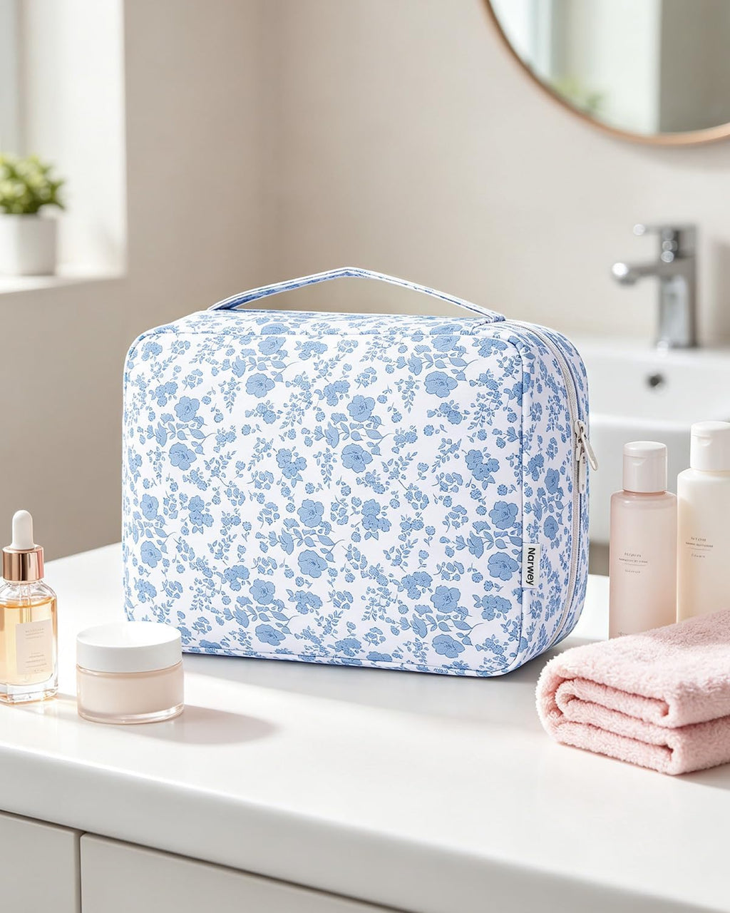 Narwey Hanging Travel Toiletry Bag for Women, Large Makeup Cosmetic Bag