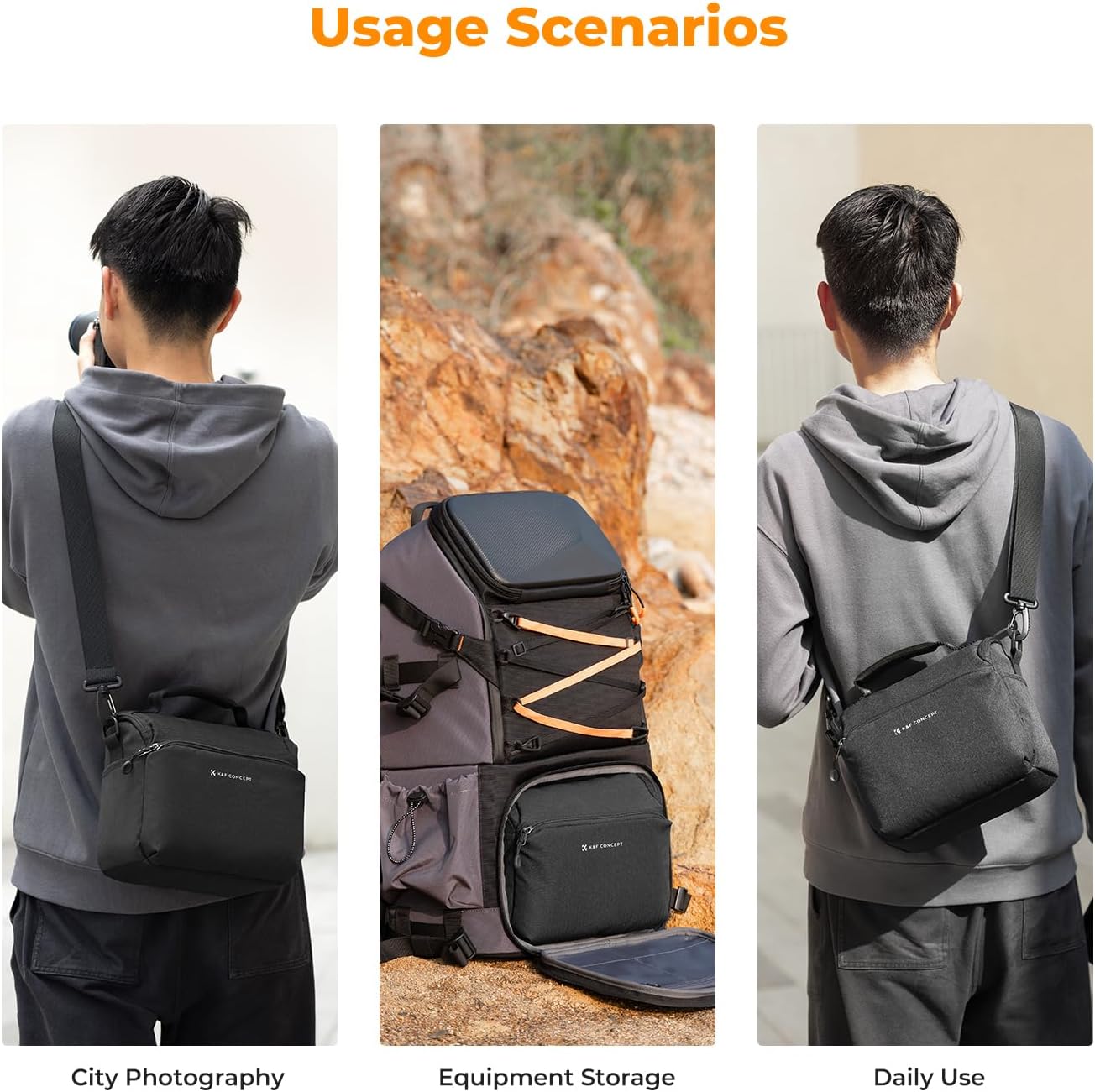 K&F CONCEPT Camera Sling Bag Small Crossbody Case
