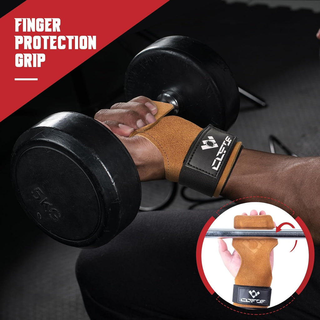 Weight Lifting Wrist Strap, Double-Layer Leather for Deadlift Powerlifting