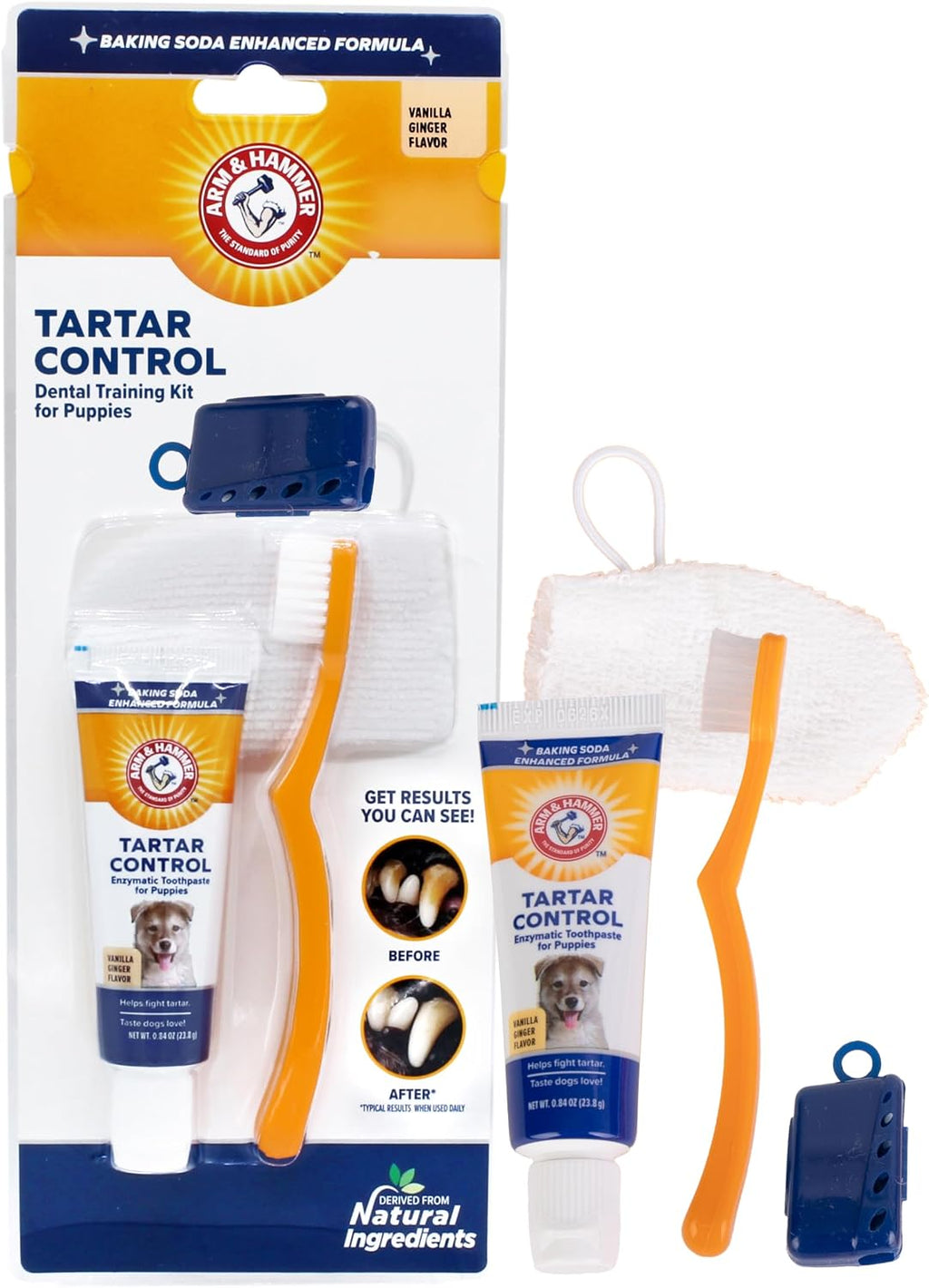 Arm & Hammer Tartar Control Dog Dental Kit, Banana Mint, 3-Piece