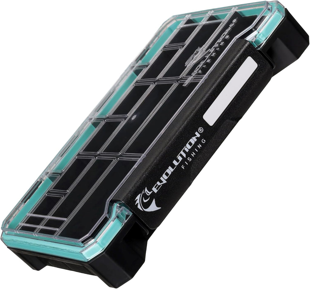Evolution Fishing BallistiX 3.5 Terminal Tackle Tray – Waterproof Tackle Storage Box with Anti-Migration Design, One-Hand Latch, Polycarbonate Lid, Rust-Resistant Terminal Tackle Organizer