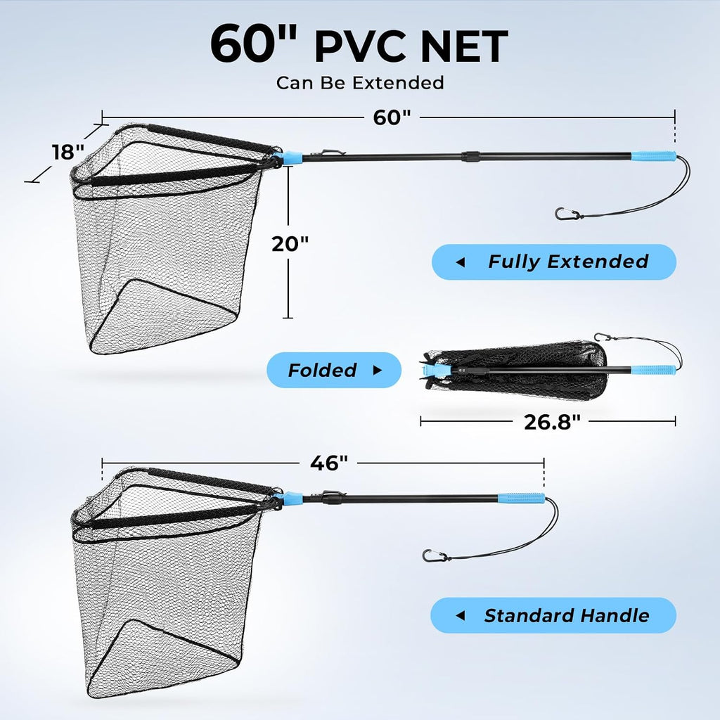 Calamus Triangle Fishing Net with Non-Slip Elastomer Handle