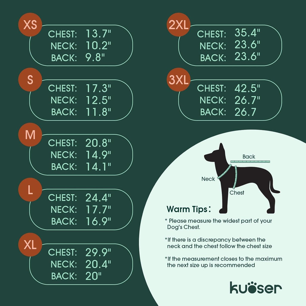 Kuoser Dog Coat Warm Fleece Lining Turtleneck Dog Jacket with Harness Built-in, Adjustable Windproof Cold Weather Coats with Quick Release Buckle Pet Winter Snowsuit for Medium Large Dogs, Red L