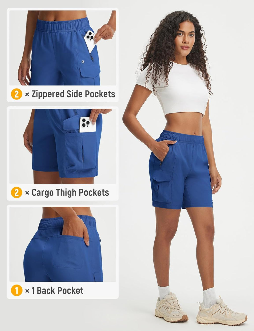 baleaf Women's Hiking Cargo Shorts Water Resistant Lightweight