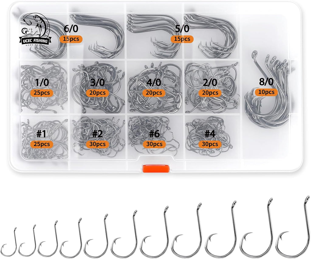 UCEC Circle Hooks Saltwater Fishing Hooks for Catfish Octopus Fish Hook