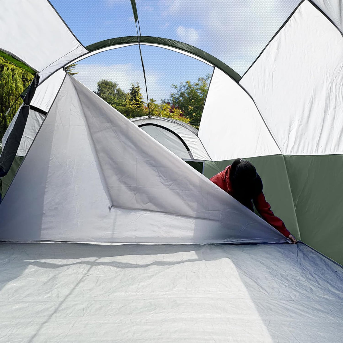 CAMPROS CP 8 Person Camping Tent, Room Divider, Rainfly, Weather Resistant