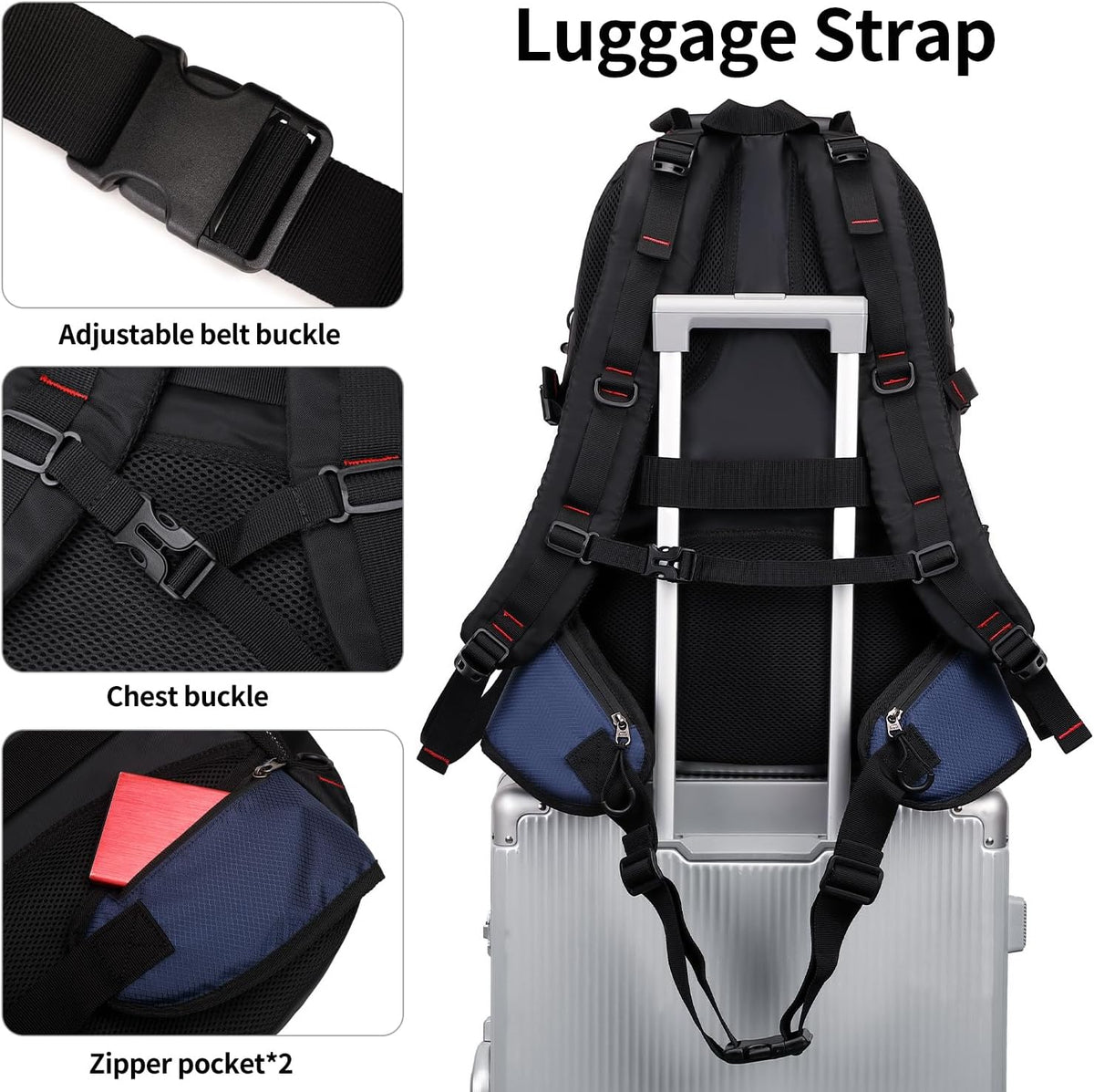 Nerlion 40L Hiking Backpack Travel Backpack for Men Women Camping Waterproof Outdoor Hiking Daypack Lightweight Backpack (Blue)