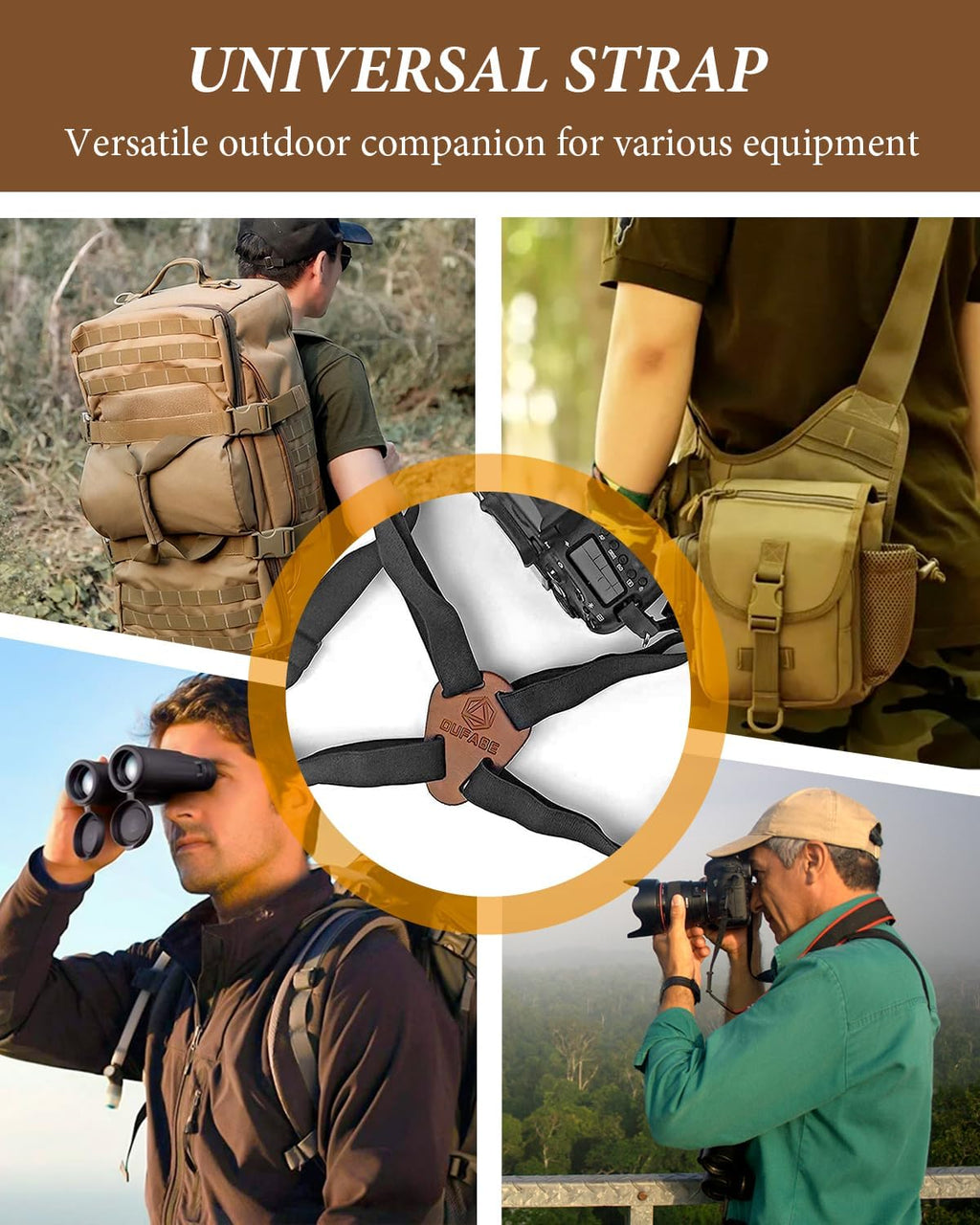Binocular Harness Strap for Hunting, X-shaped Decompression Binocular Straps for Birding, Binocular Straps Harness, Suitable for Outdoor Camping, Hiking, Outdoor Survival, Search and Rescue Activities