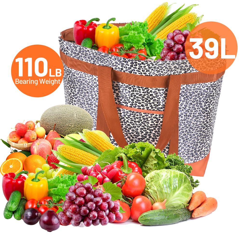 Insulated Reusable Tote Bag for Grocery Shopping for Women/Men, Pizza/Food Delivery Bag to Keep Food Cold/Hot for Commercial Delivery Services, Cooler bags for Travel/Beach/Picnic, Cow Print