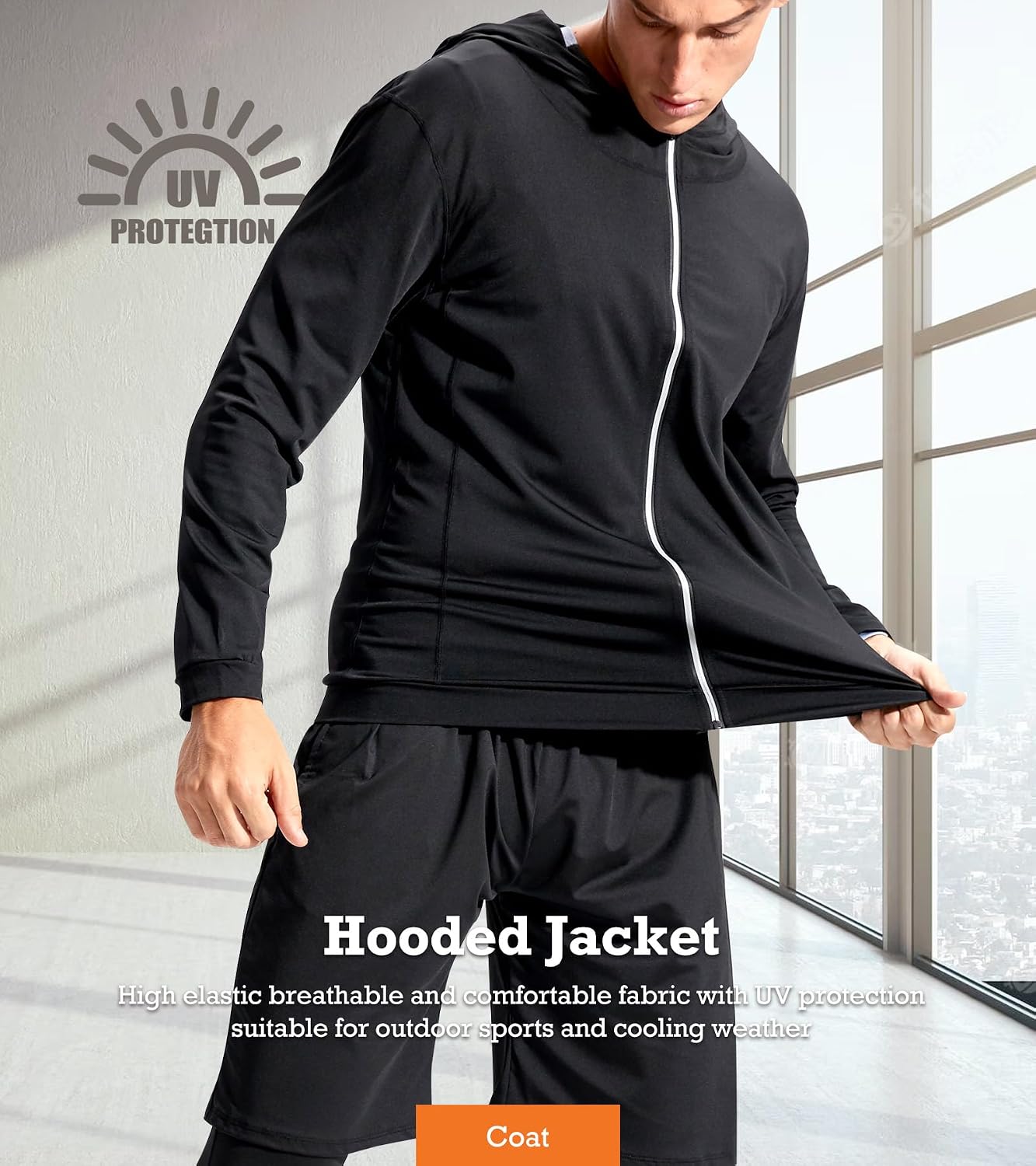BOOMCOOL 5PCS Workout Sets incluir Compression Shirt Pants Hoodie Jacket for Men outdoor sports running indoor fitness