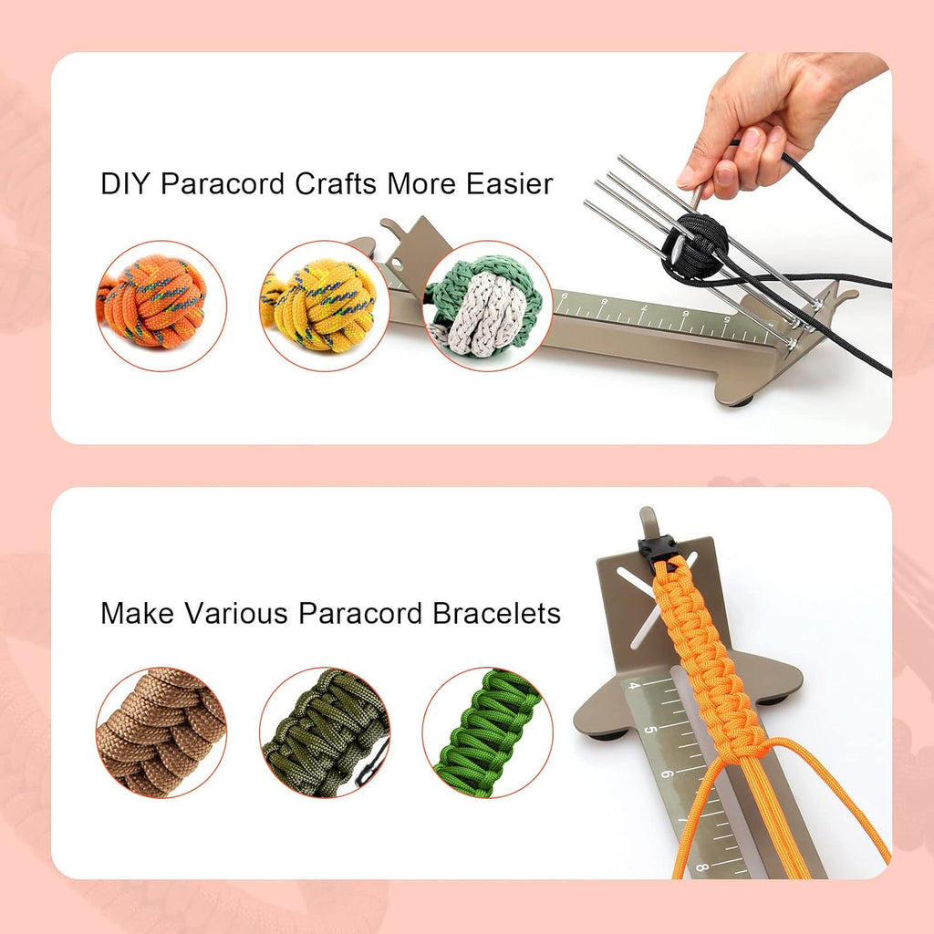 2 in 1 Paracord Bracelets Kit, Paracord Jigs and Tools, Monkey Fist Jig