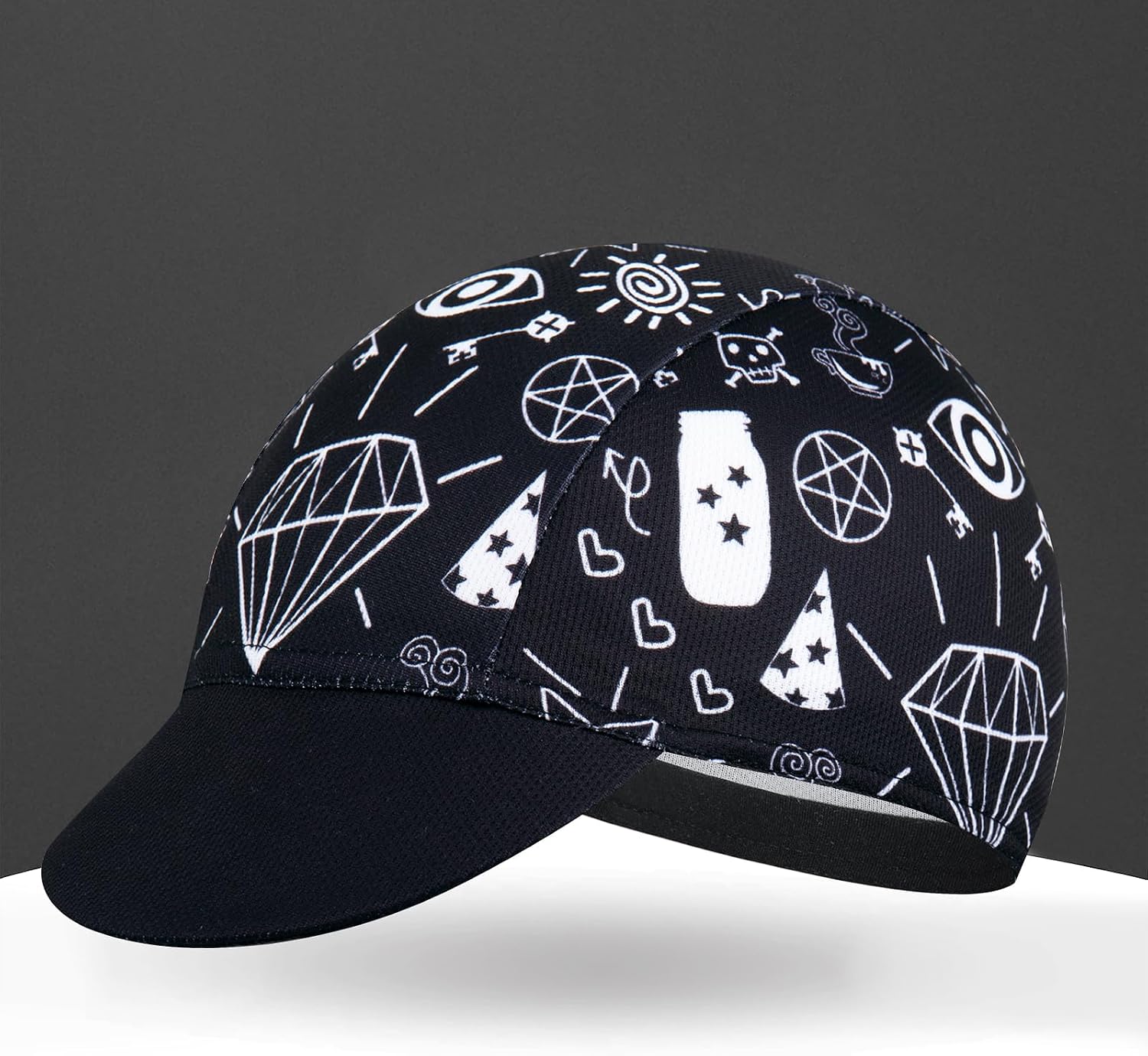 Cycling Cap with Sun Visor, Lightweight Polyester Bike Hat for Men & Women