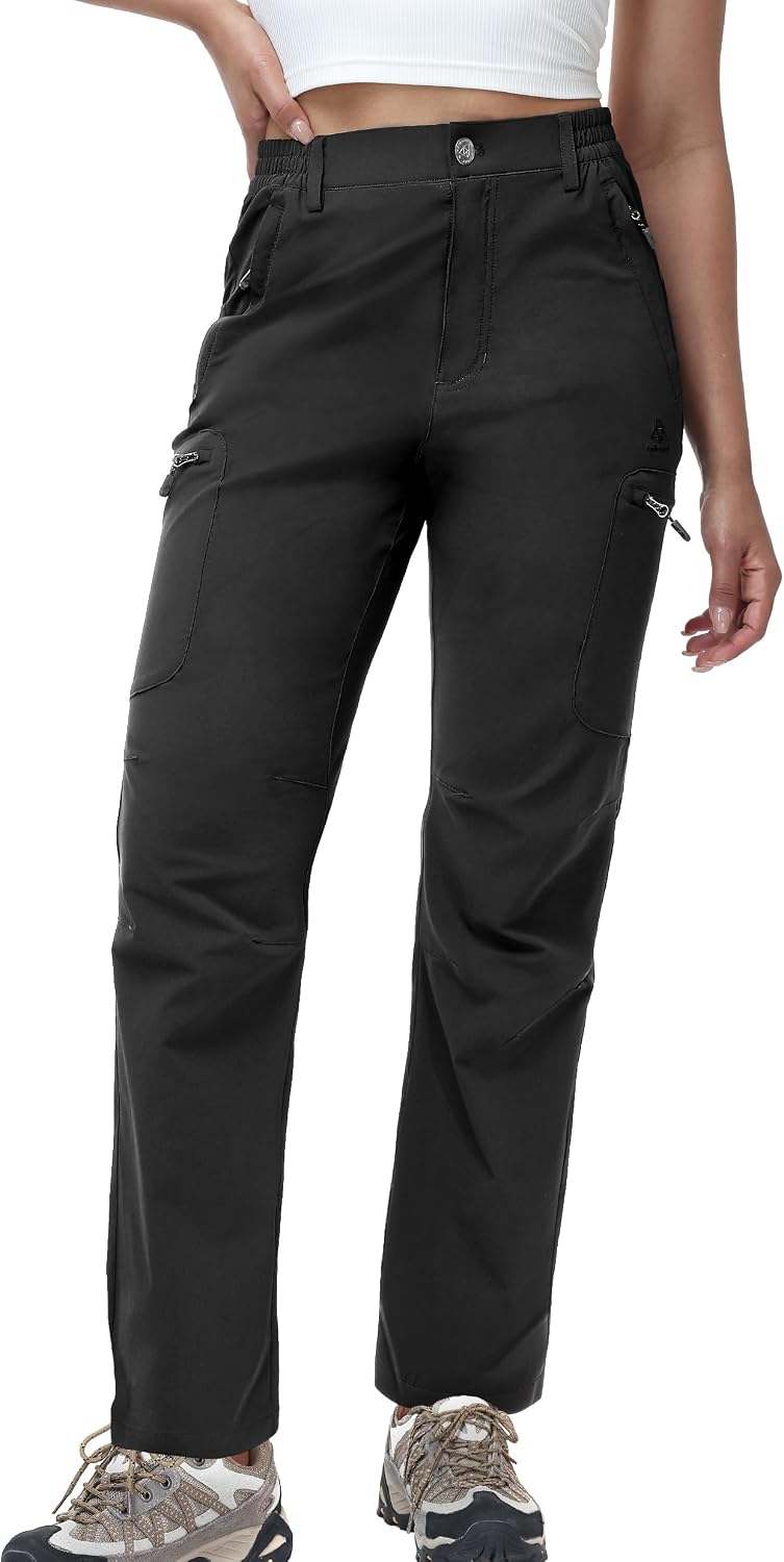 Haimont Women's Lightweight Hiking Cargo Pants with Zip Pockets