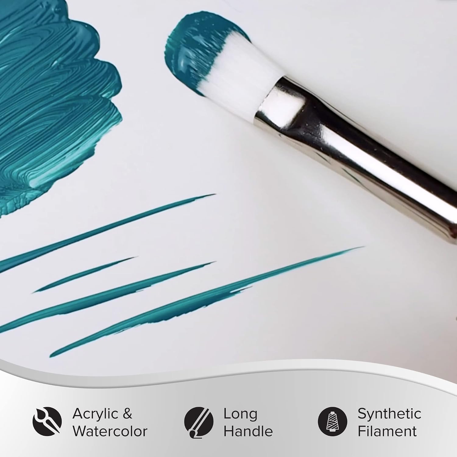 Silver Brush Limited Silverwhite Filberts Watercolor Paintbrush Set, 5pc
