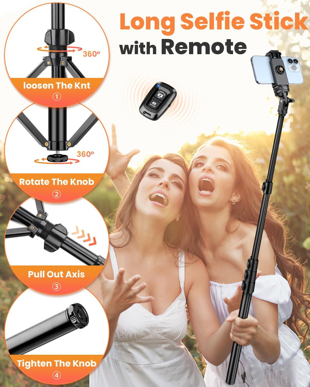 Victiv Phone Tripod, 85" Tall Tripod for iPhone with Remote & Phone Holder
