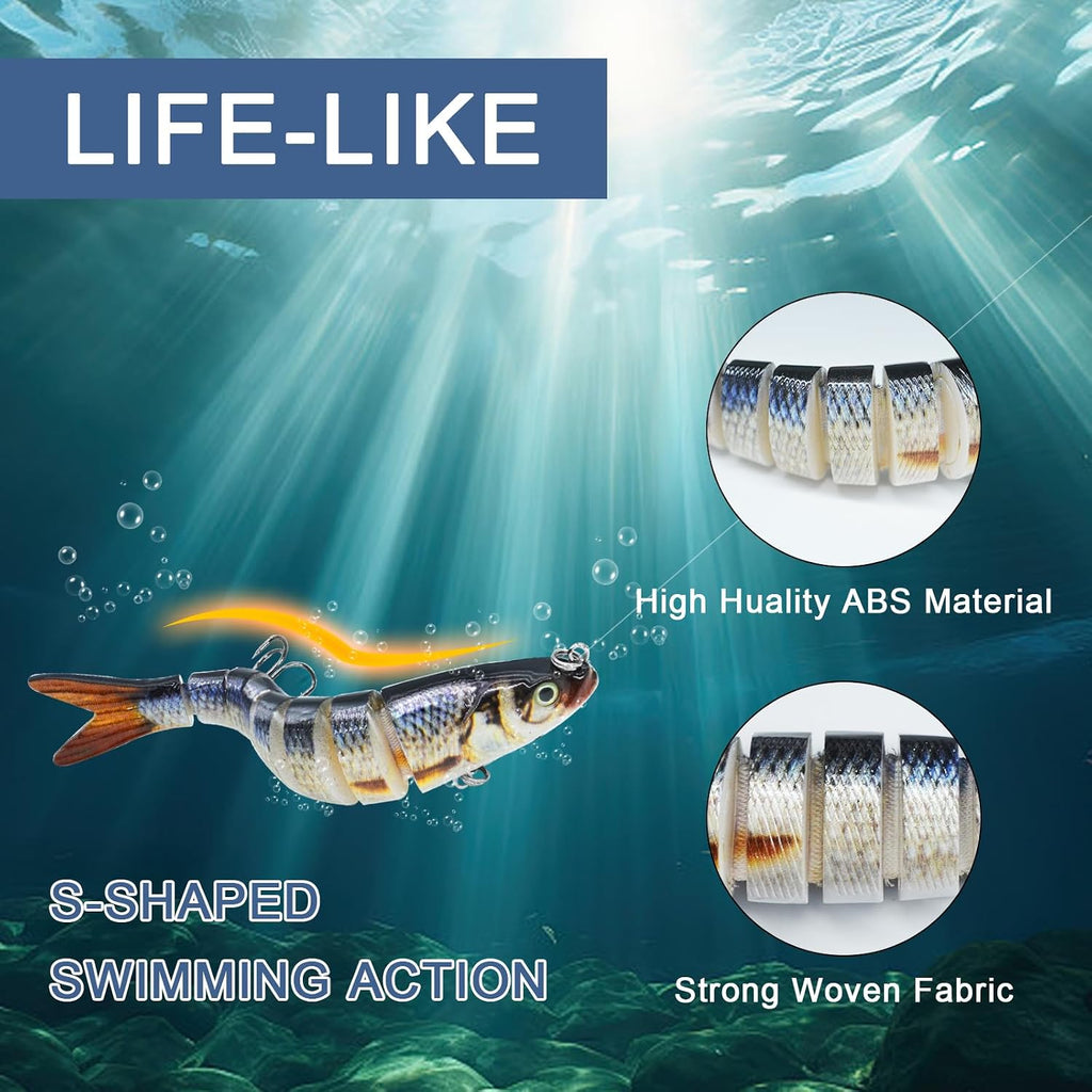 Fishing Lures for Bass Trout Topwater Multi Jointed Swimbaits