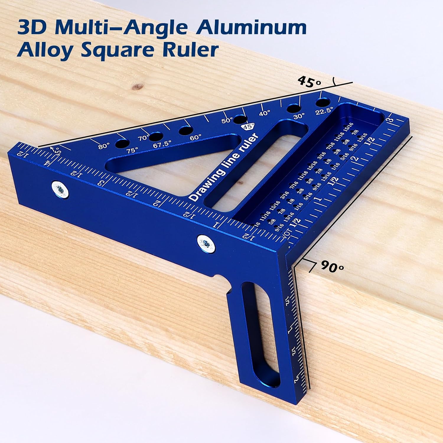 3D Multi-Angle Measuring Ruler -Precision Woodworking 3D Square Protractor