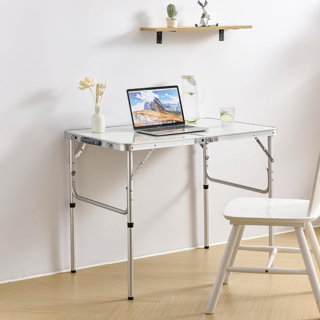 YUFIFAIRY Aluminum Camp Table, 36''L x24''W Folding Table Portable