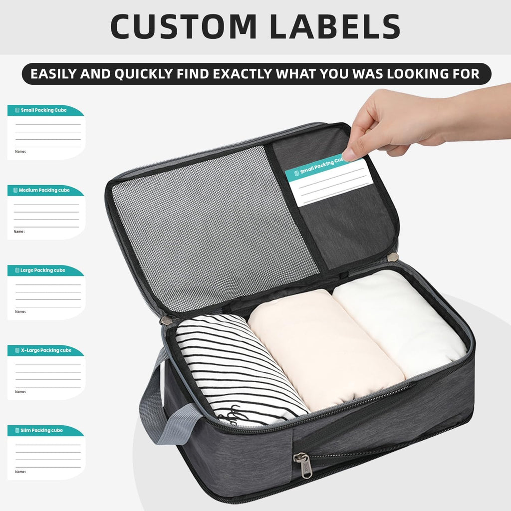 BAGAIL Lightweight Compression Packing Cubes for Travel, 6 Set, Dark Grey