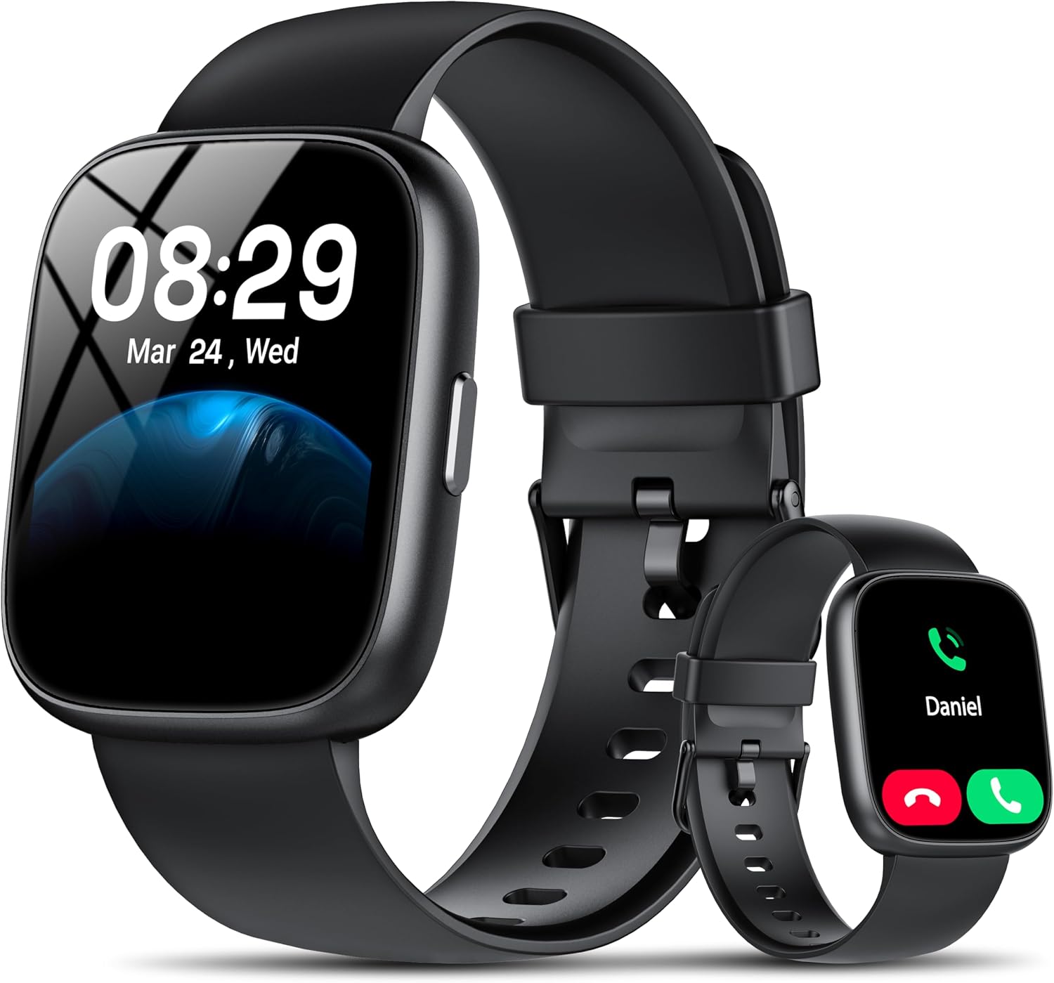 Smart Watch with Alexa Built-in, 1.83" HD Bluetooth Calling Fitness Tracker