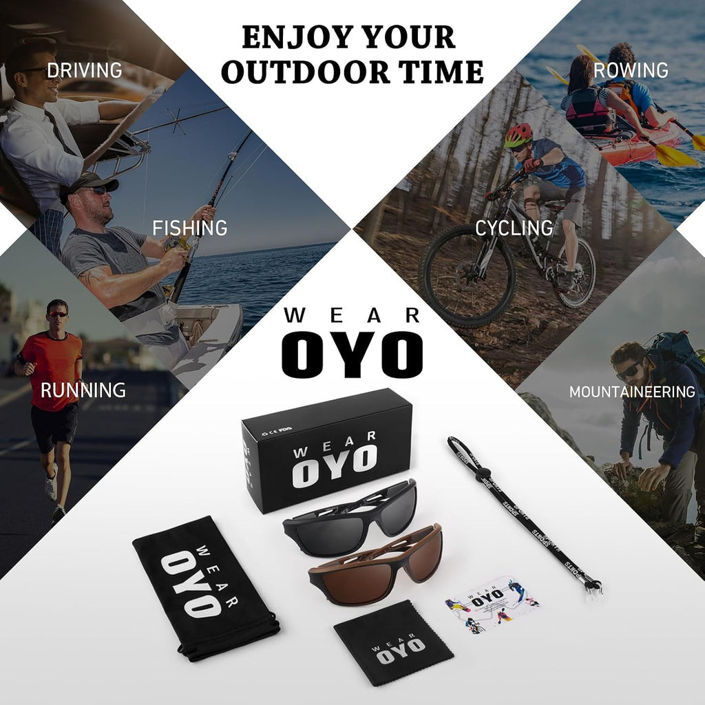 WEAROYO Polarized Sports Sunglasses Men Womens Fishing Running UV400