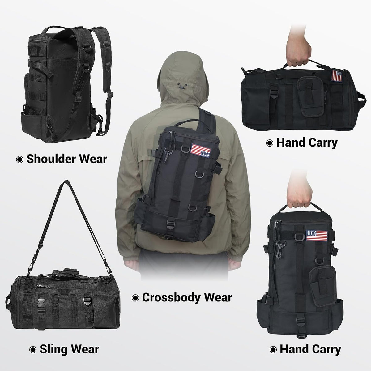 kokkoya Small Fishing Backpack with 2 Rod Holders, 16L Kayak Tackle Bag
