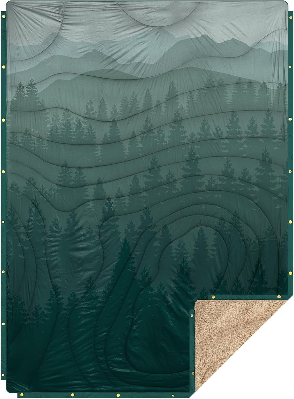 Large Camping Blanket with Sherpa Lining 78"x 56"