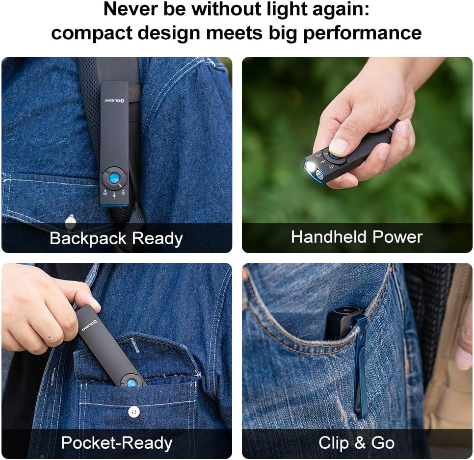 OLIGHT Arkfeld Pro Rechargeable EDC Flat Flashlight, Black CW