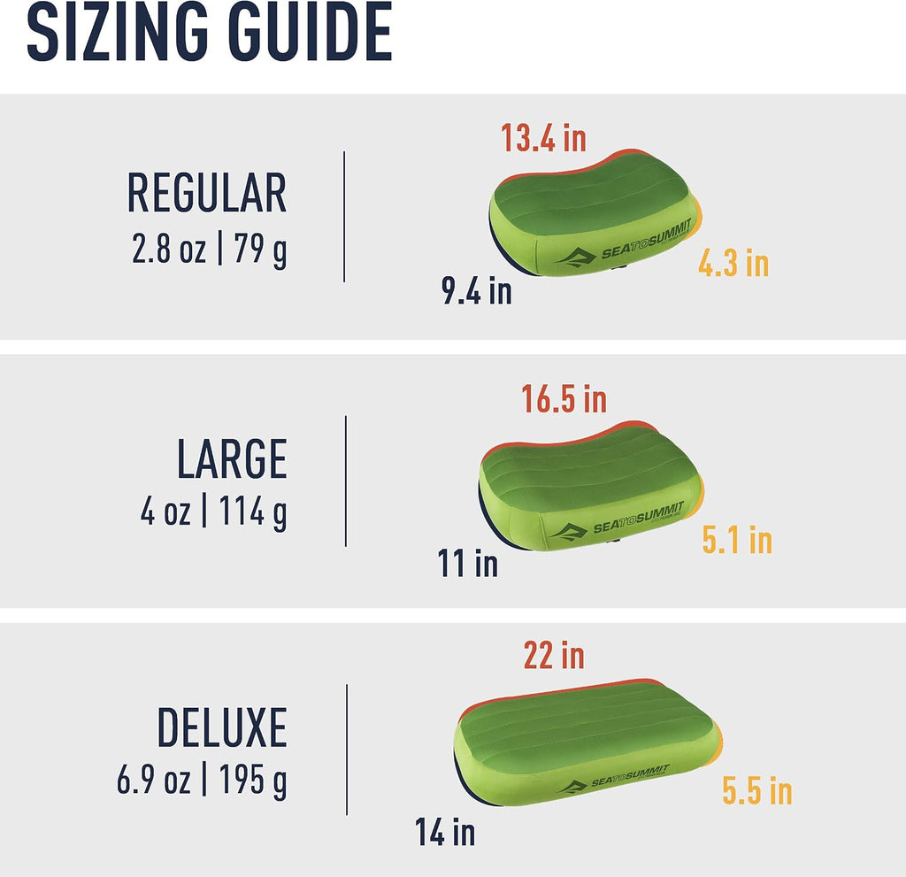 Sea to Summit Aeros Premium Inflatable Pillow, Regular, Lime
