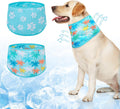 BEAUTYZOO Dog Cooling Bandana for Medium Large Dogs, 2 Pack Instant Cooling Bandanas Breathable Cooling Ice Towel Neck Wraps,Keep Dogs Cool in Hot Summer, Blue Paw L