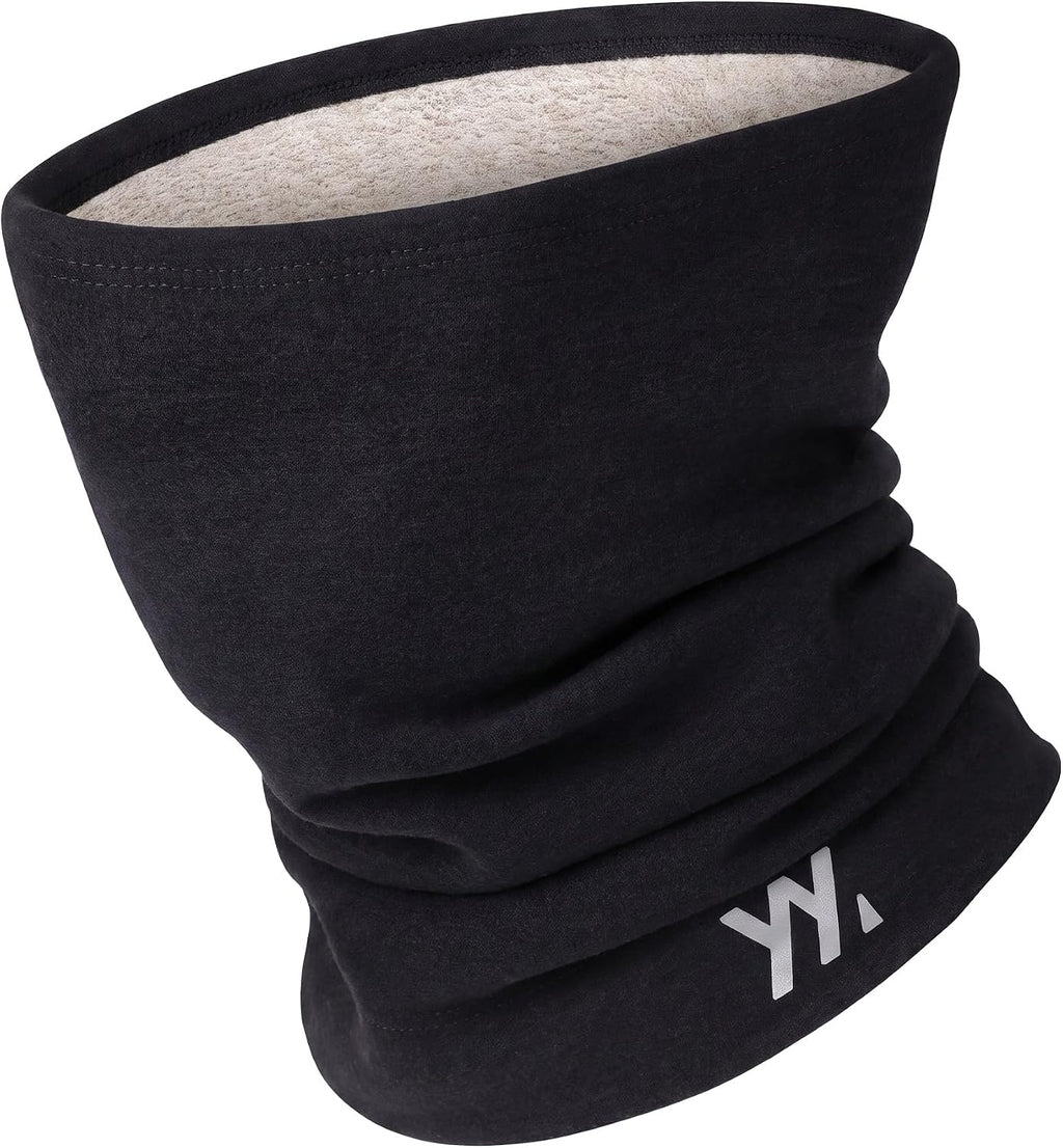 YANIKY Winter Neck Warmer, Wool Neck Gaiter Fleece Scarf, Windproof Face Cover Mask for Men Women