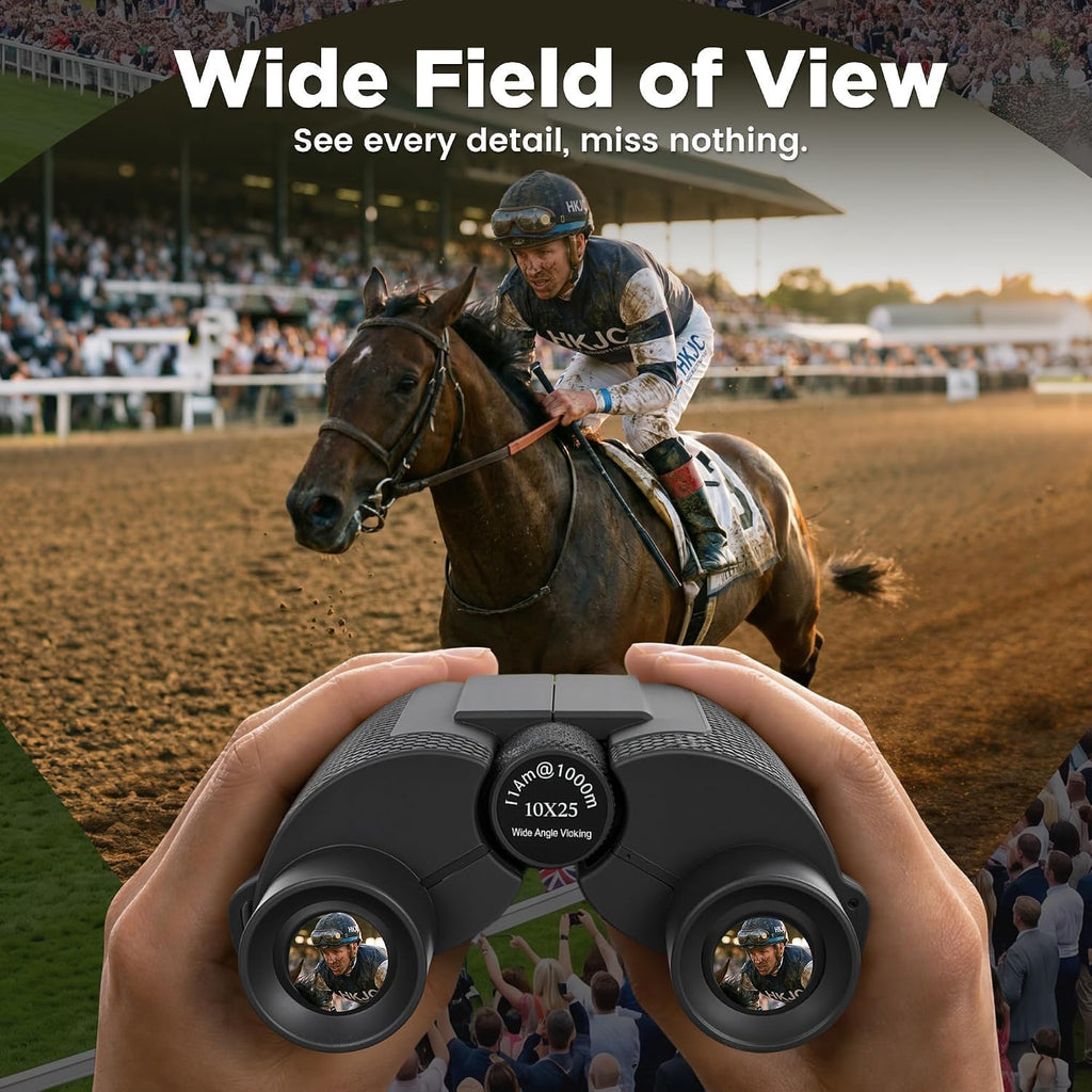 10x25 Compact Binoculars for Adults and Kids High Powered