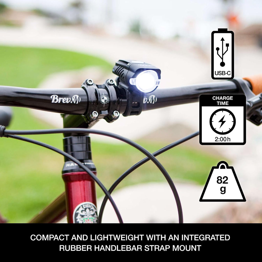 NiteRider Swift 700 + Vmax+ 180 Front & Rear Bike Light Combo | 700 Lumen Front & 180 Lumen Rear Lights | USB-C Rechargeable, Lightweight IP64, 12 Total Modes for Bike Safety, Commuting, Night Riding