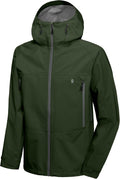 Little Donkey Andy Men's High-performance 3L Hard Shell Waterproof Rain Jacket Breathable Rain Gear for Hiking,Travelling