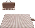 Wind Tour Waterproof Picnic Blanket with Carry Strap - Foldable Sandproof Outdoor Mat for Camping, Beach, Park - 59" x 71",Coffee Grid (Single Mat)