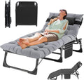 MOPHOTO Folding Tanning Chair, 5-Position Chaise Lounge with Face Hole